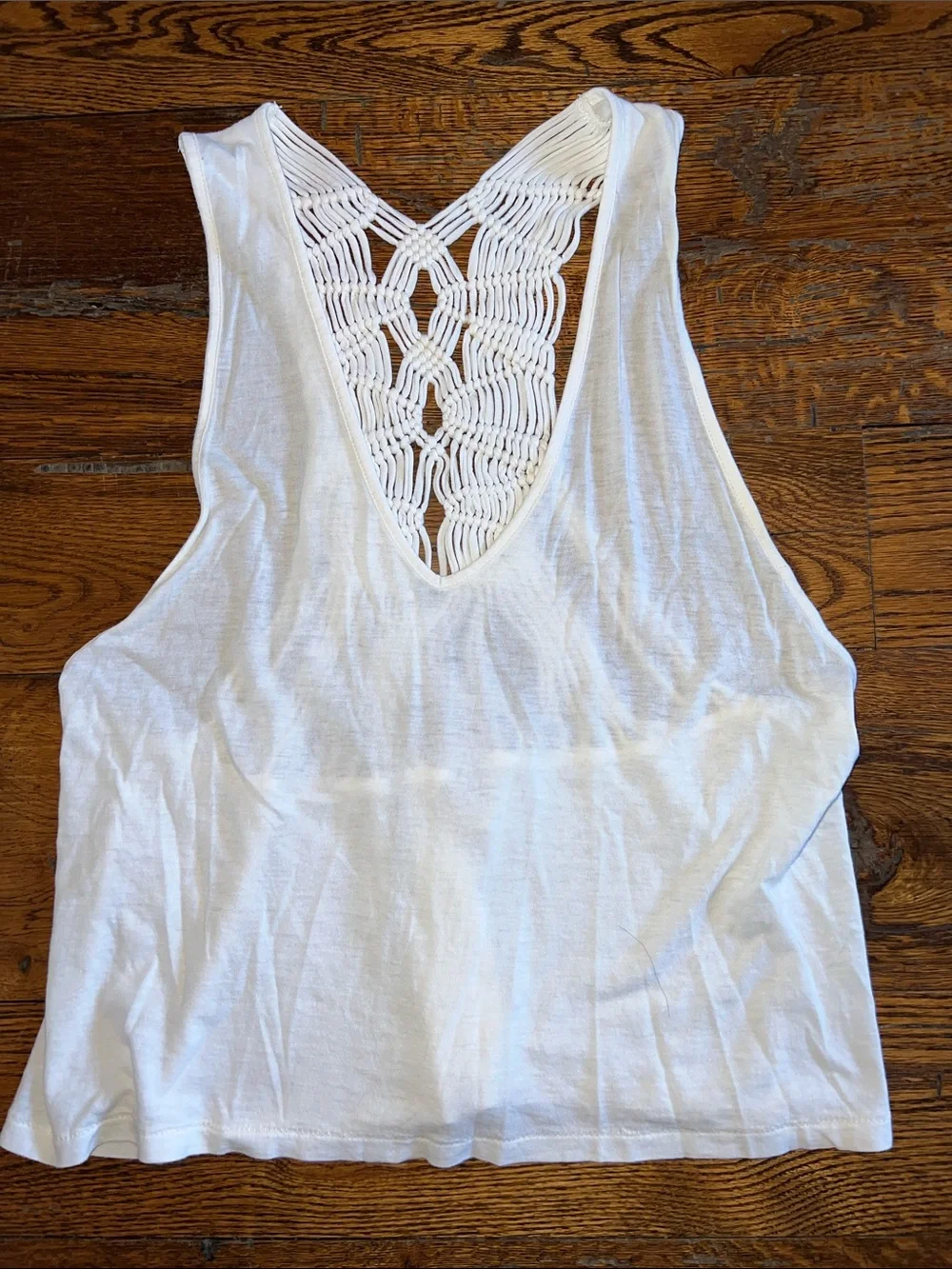 Free People White Macramé Open-Back Tank - Picture 4 of 7